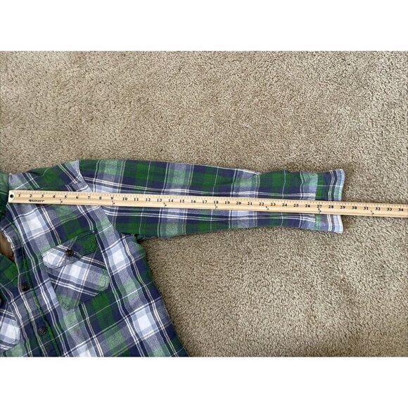 Saddlebred Flannel‎ Shirt Jacket Quilted Lined Green Plaid Mens Medium - Picture 7 of 9